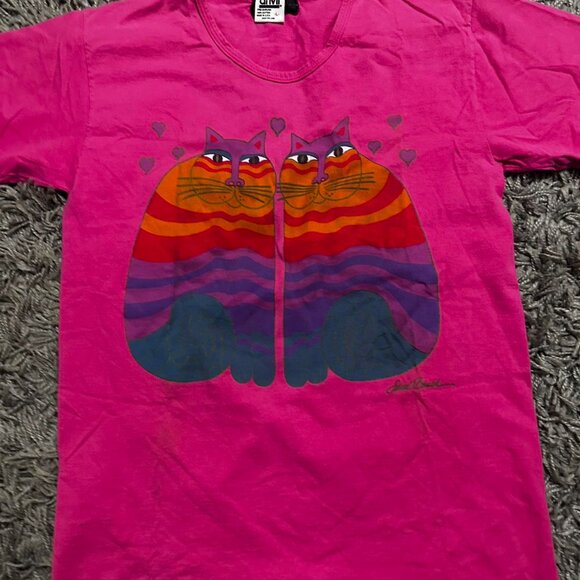 90s Retro Laurel Burch Cat Tee Size L - Picture 7 of 7